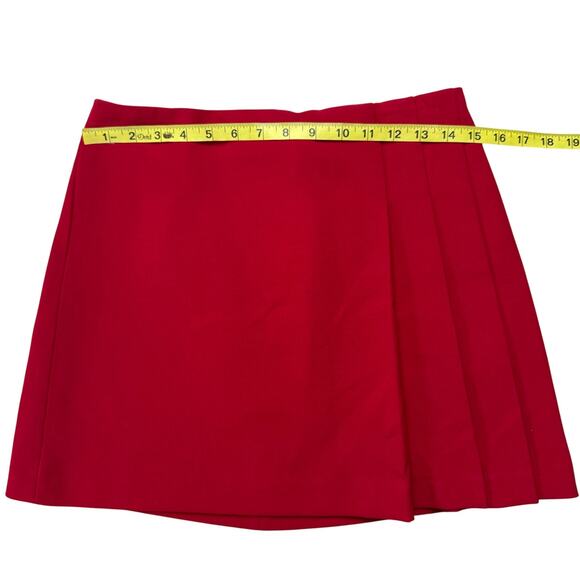 ALICE + OLIVIA Semira Pleated Red Mini Skirt - Picture 7 of 11